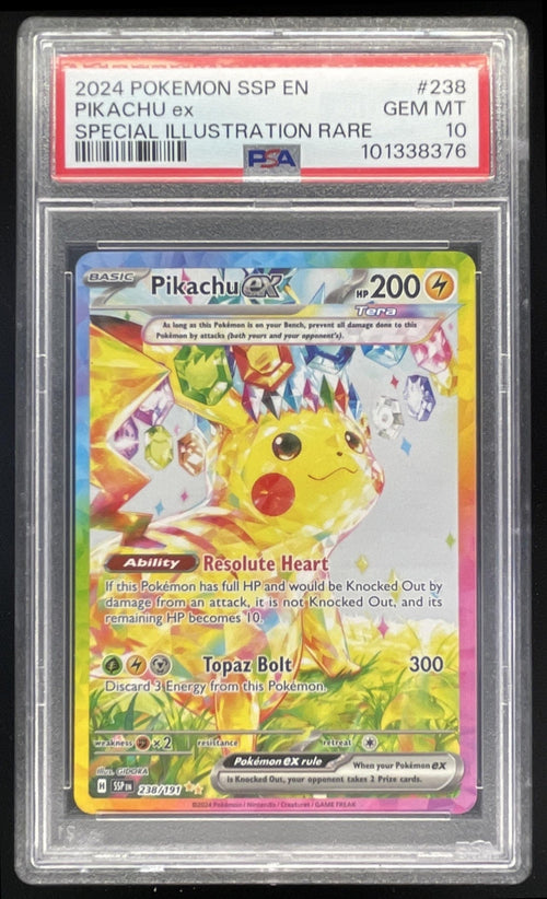 2024 Pokemon Surging Sparks #238/191 Pikachu Ex PSA 10