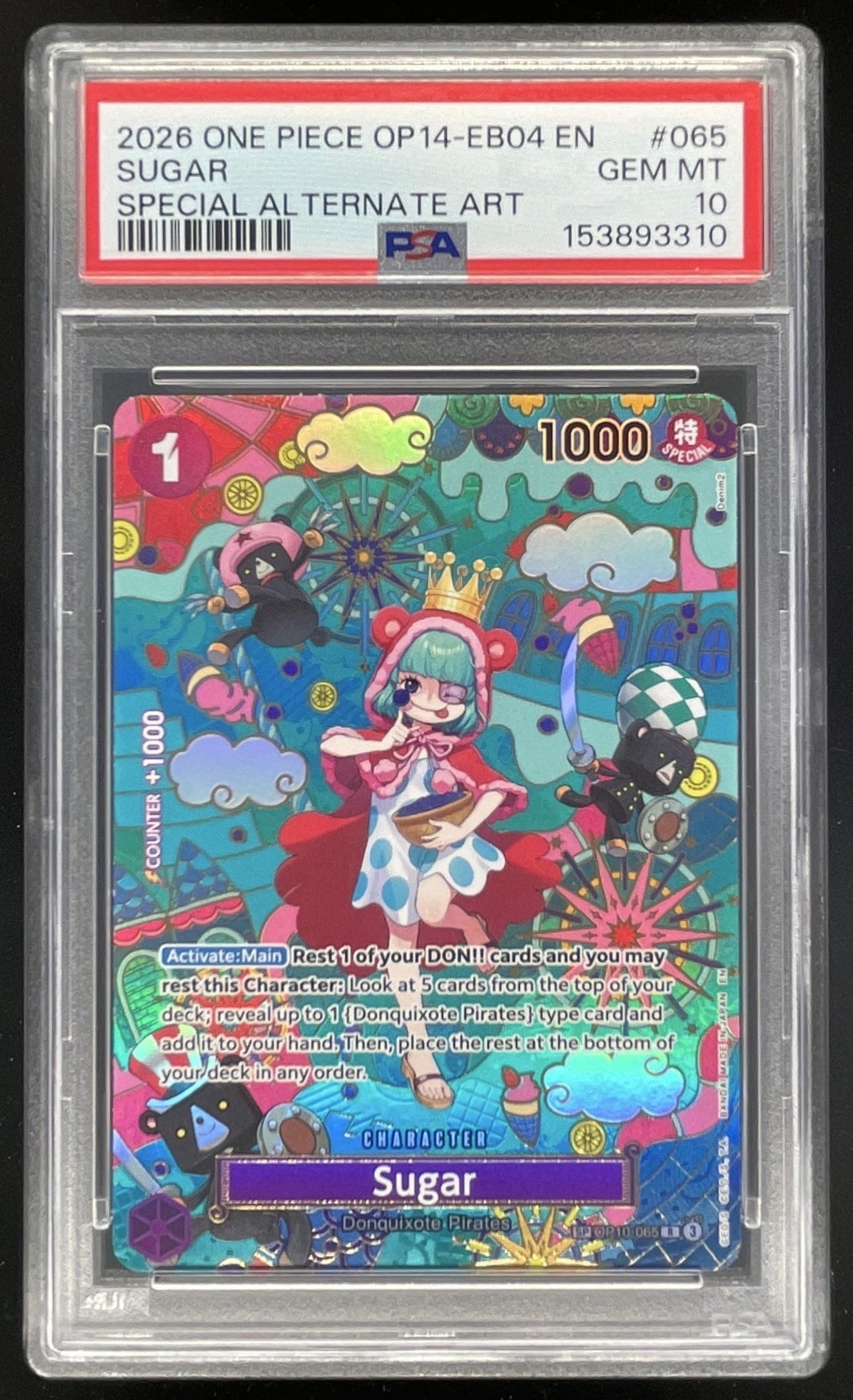 2026 One Piece Azure Sea's Seven Special Card #OP10-065 Sugar PSA 10