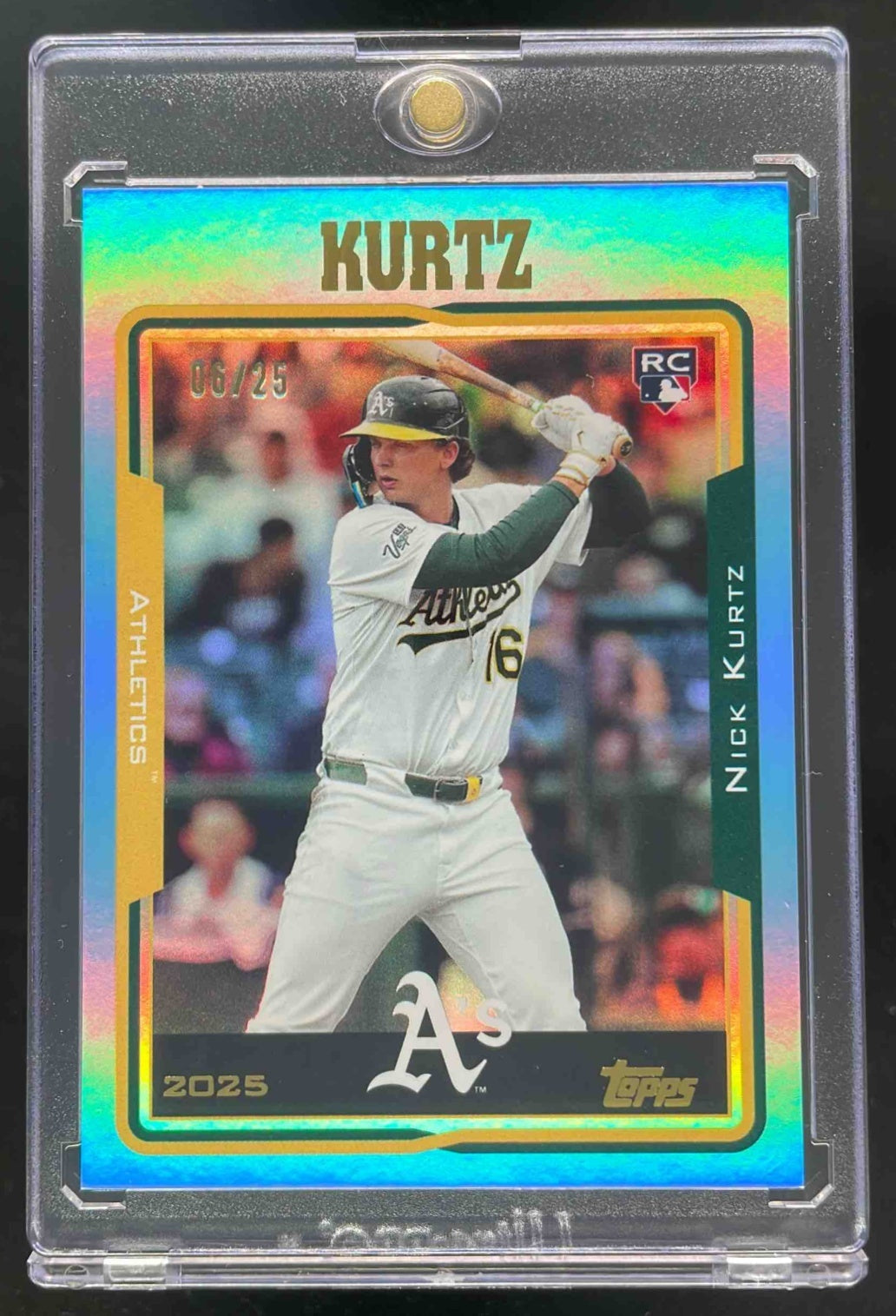 2025 Topps Archives 2005 Design Blue Foilboard #213 Nick Kurtz RC /25