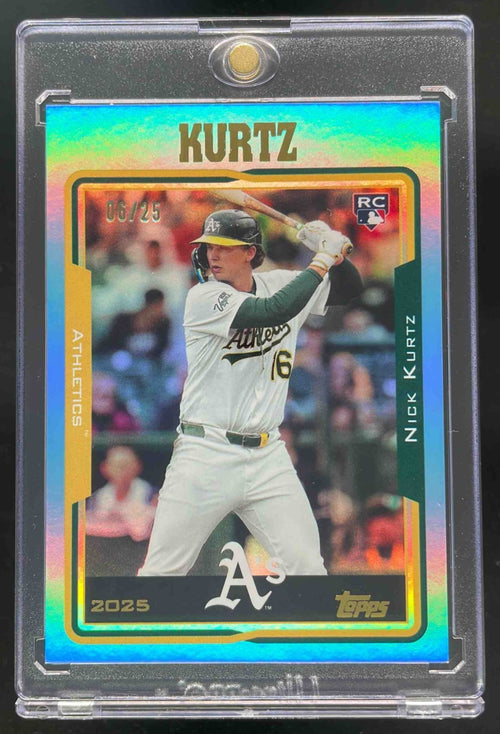 2025 Topps Archives 2005 Design Blue Foilboard #213 Nick Kurtz RC /25