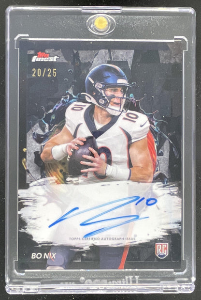 2024 Topps Finest Finest Autographs Black Refractor #RFA-BN Bo Nix RC Auto /25