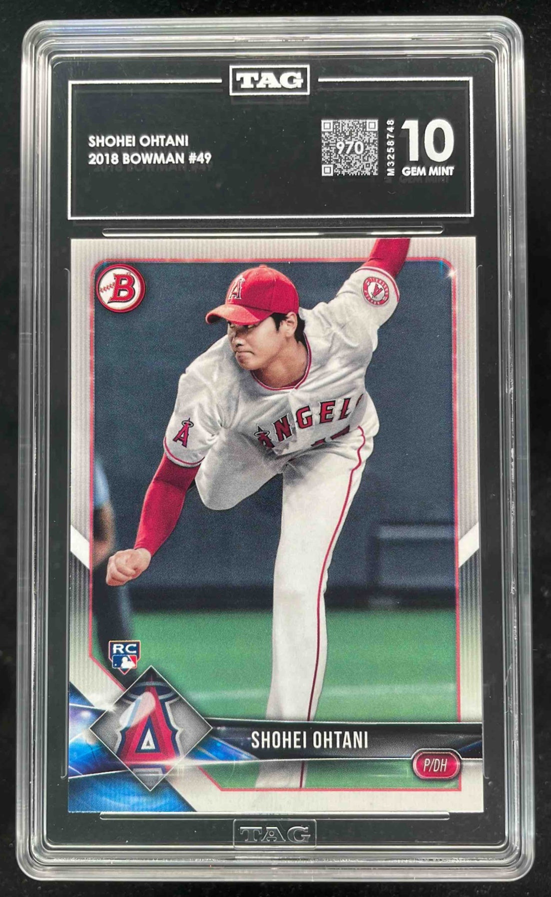 2018 Bowman #49 Shohei Ohtani RC TAG 10
