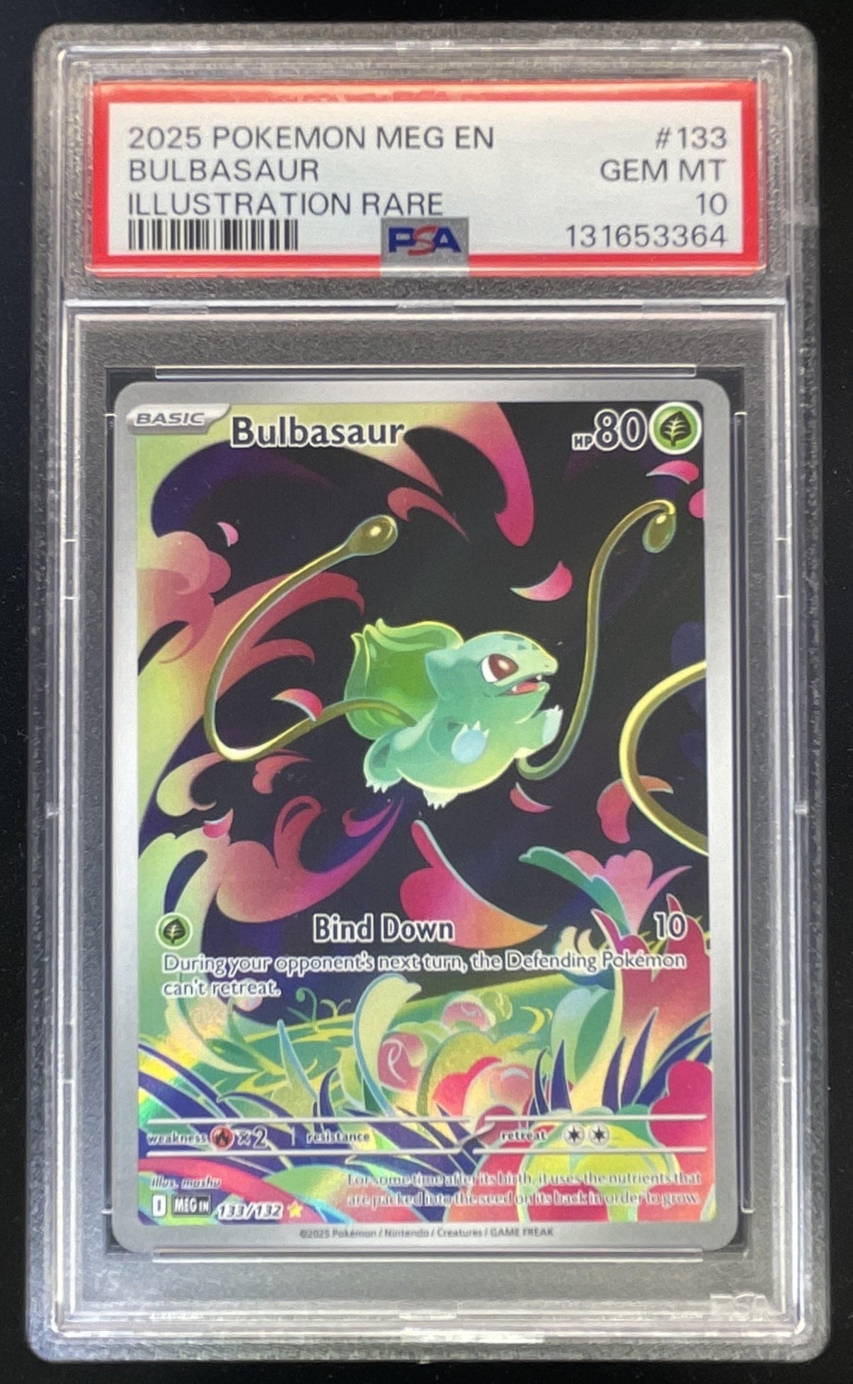 2025 Pokemon Mega Evolution #133/132 Bulbasaur Illustration Rare PSA 10