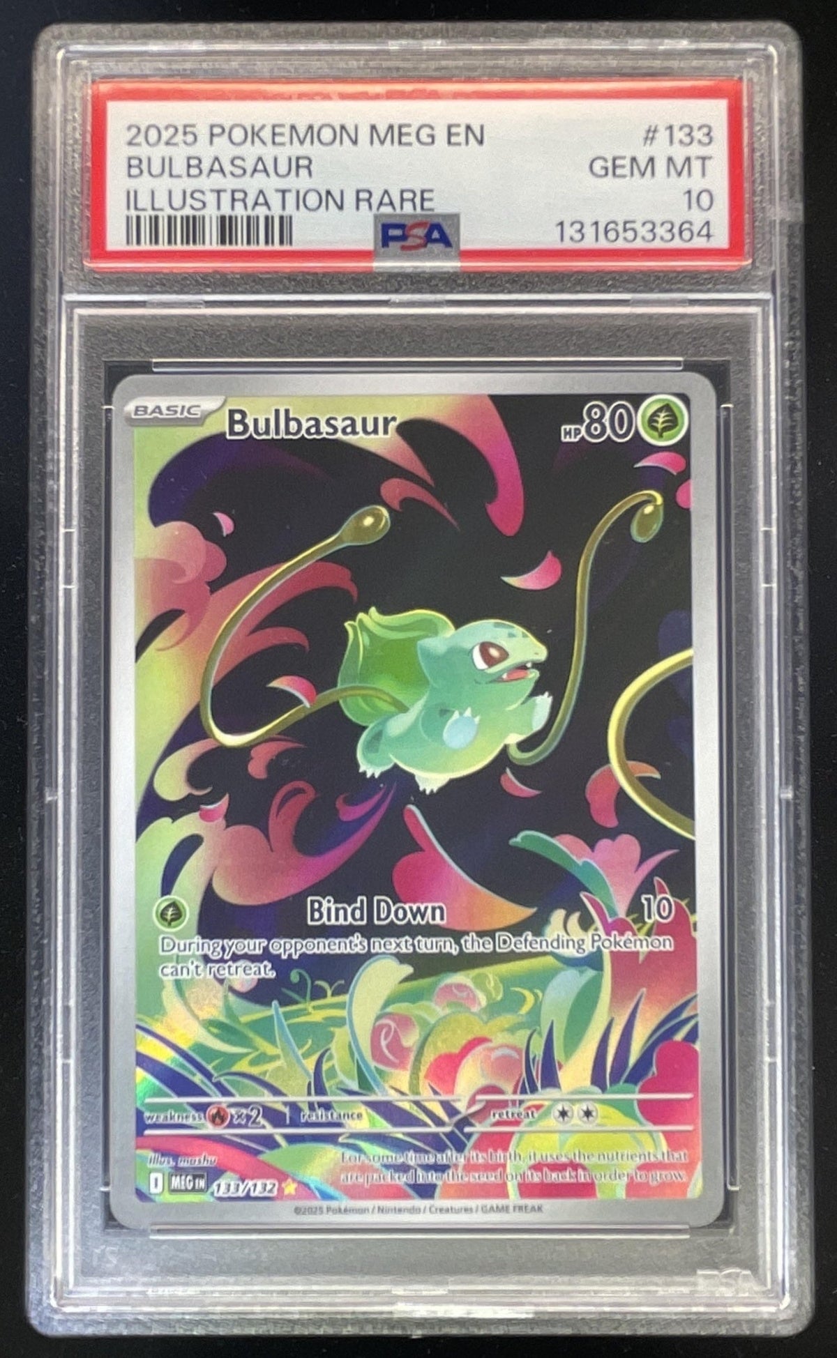 2025 Pokemon Mega Evolution #133/132 Bulbasaur Illustration Rare PSA 10