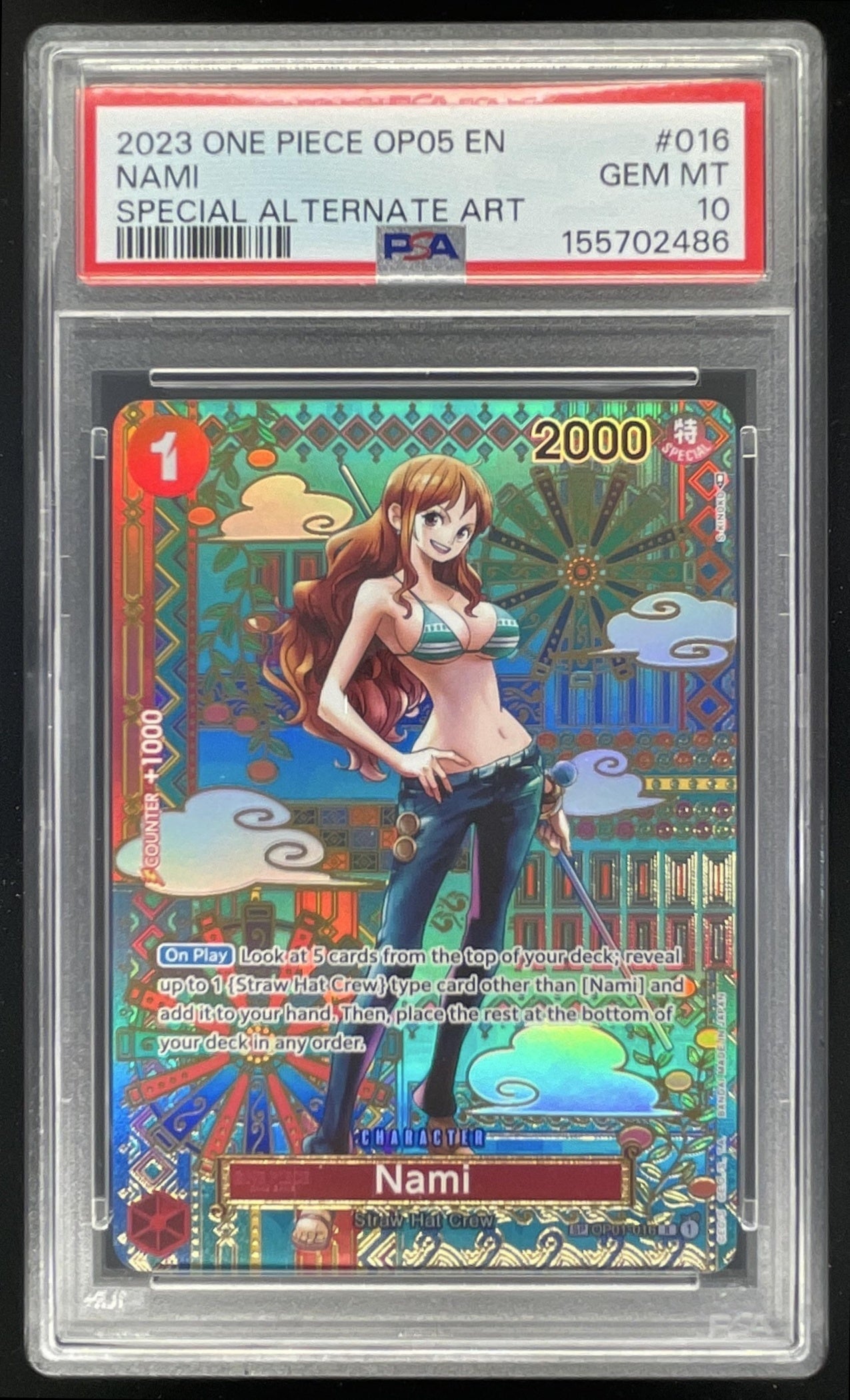 2023 One Piece Awakening of The New Era #016 Nami Special Alternate Art PSA 10