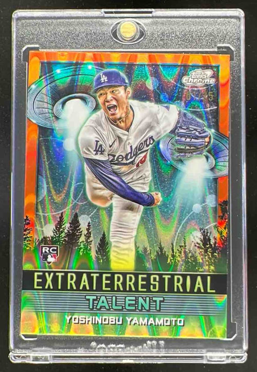 2024 Topps Cosmic Chrome ET Orange Galactic Yoshinobu Yamamoto RC /25