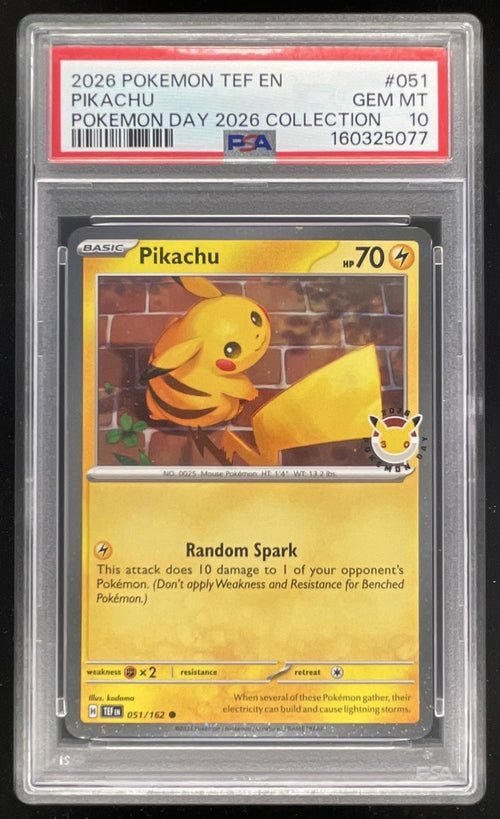 2026 Pokemon Day 2026 Collection #051/162 Pikachu PSA 10