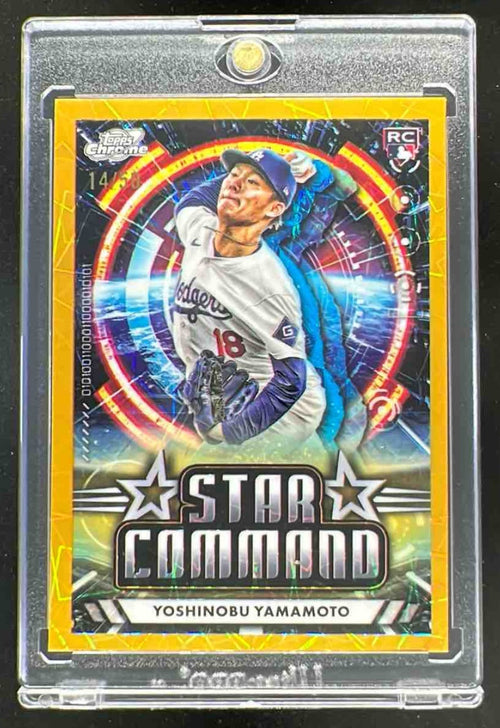 2024 Topps Cosmic Star Command Gold Interstellar Yoshinobu Yamamoto RC /50