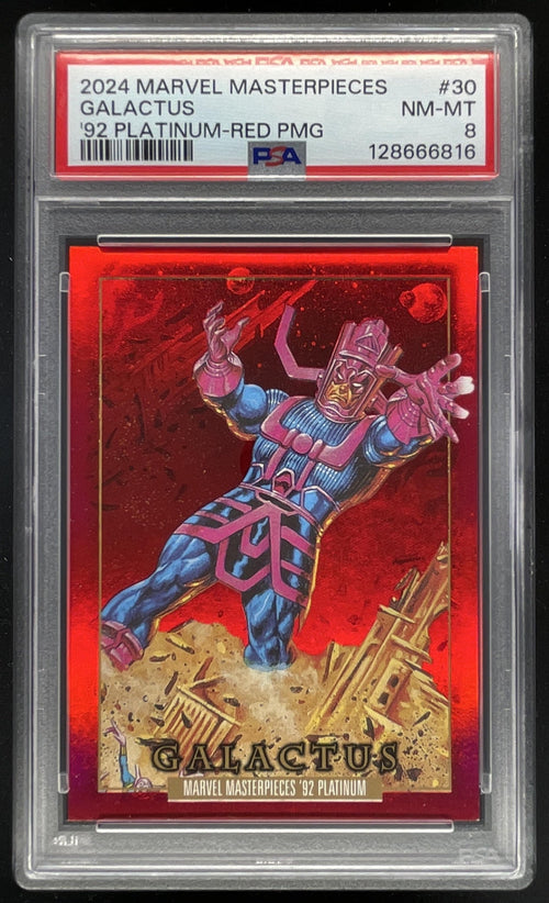 2024 Marvel Masterpieces '92 Platinum Red PMG #30 Galactus PSA 8