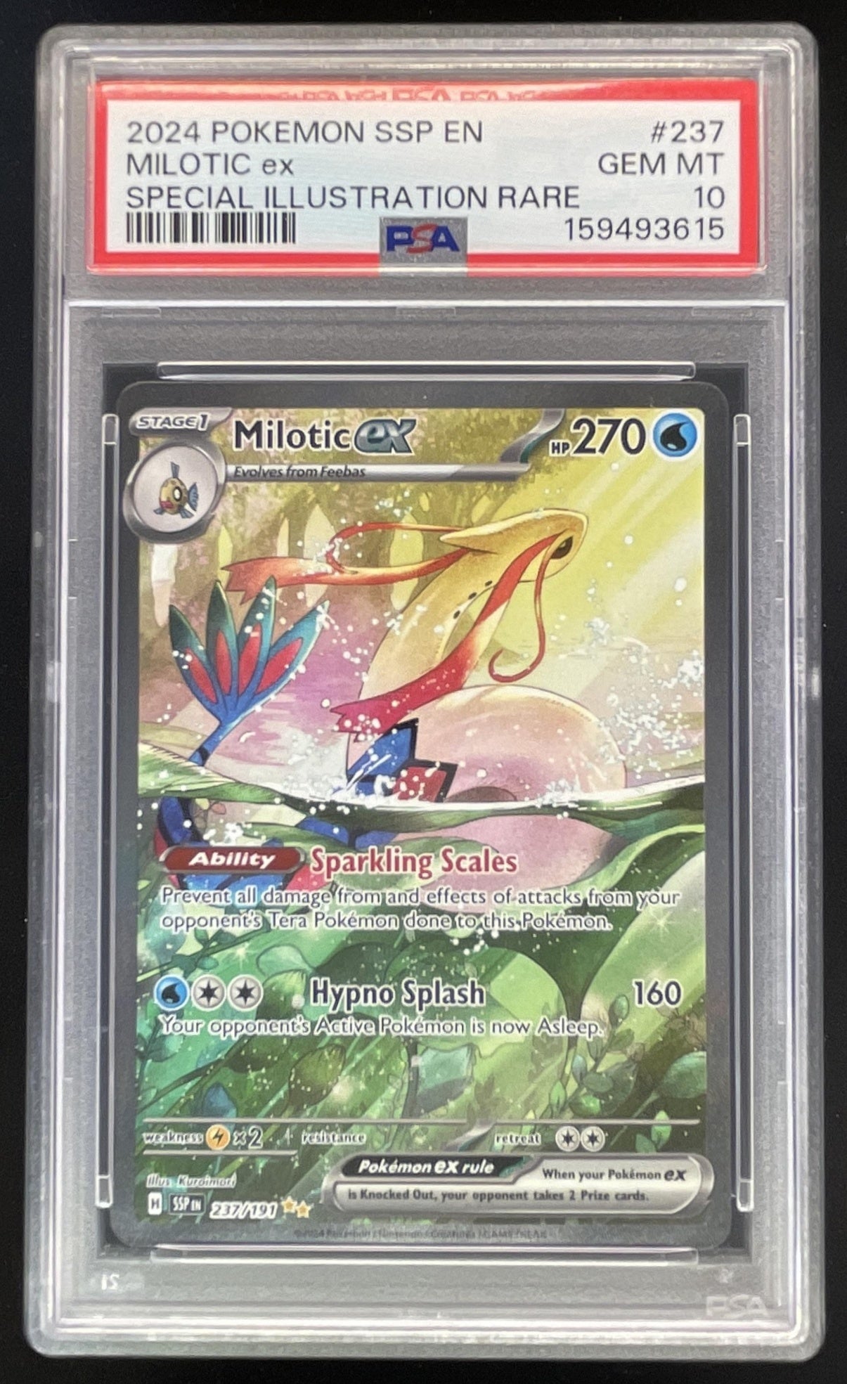 2024 Pokemon Surging Sparks #237/191 Milotic Ex PSA 10