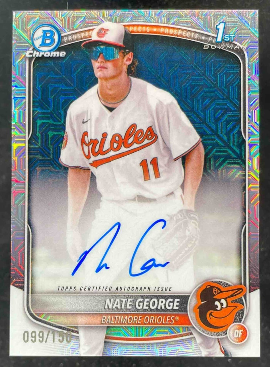 2025 Bowman Chrome HTA Choice Refractor #CPA-NG Nate George RC Auto /150