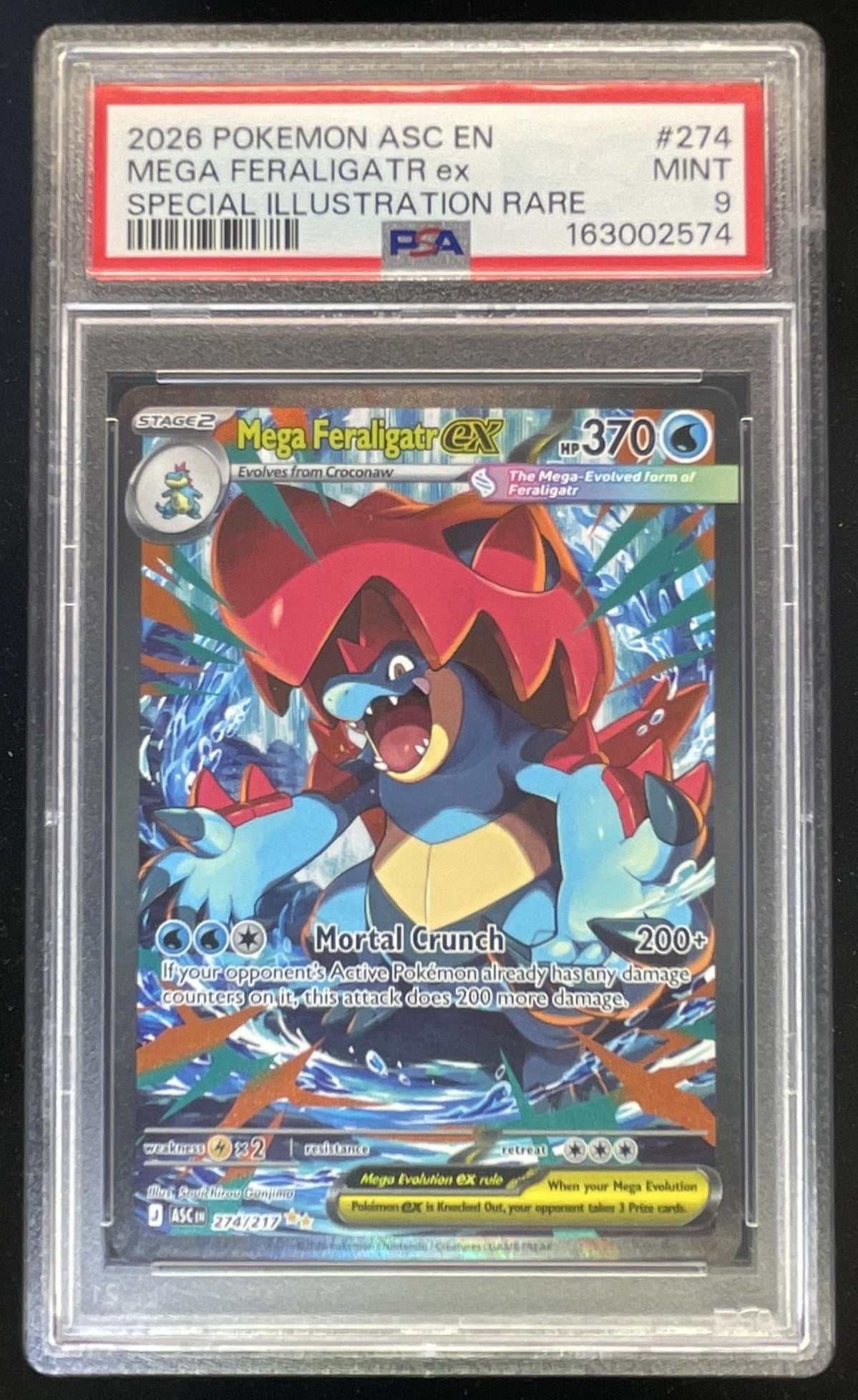 2026 Pokemon Ascended Heroes #274/217 Mega Feraligatr ex Special PSA 9