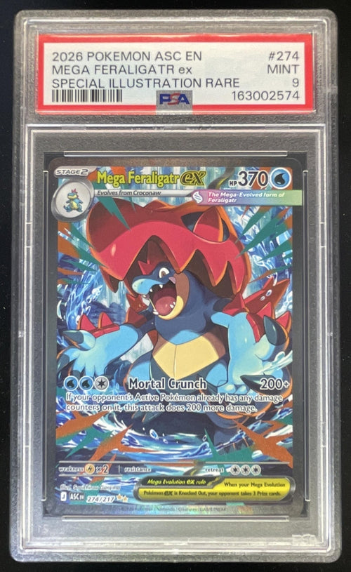 2026 Pokemon Ascended Heroes #274/217 Mega Feraligatr ex Special PSA 9