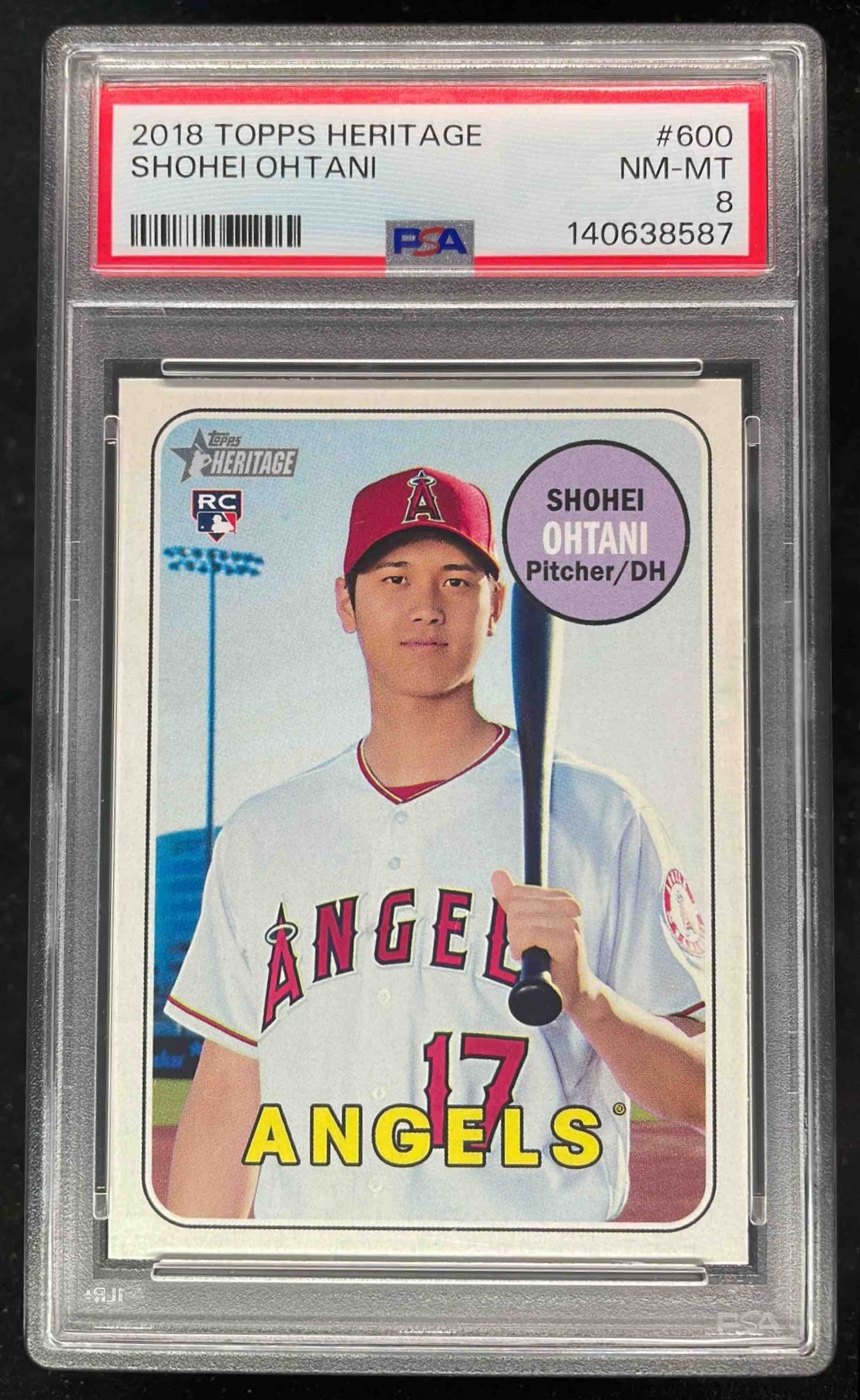 2018 Topps Heritage #600 Shohei Ohtani RC PSA 8