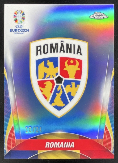 2024 Topps Chrome UEFA Euro Team Logo Crest #T-3 Romania /24 SSP