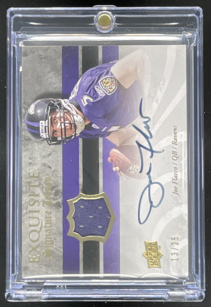 2008 Upper Deck Exquisite Collection Jersey #ESS-JF Joe Flacco RC Auto /25