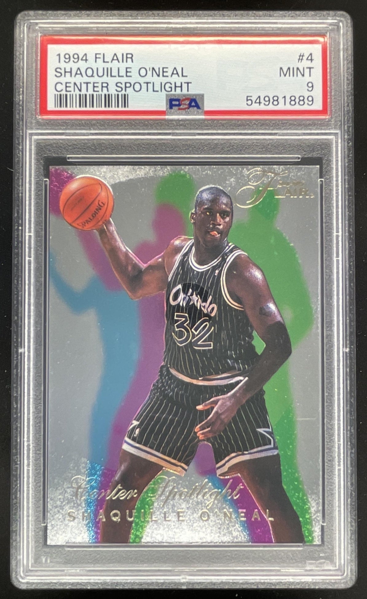 1994-95 Fleer Flair Center Spotlight #4 Shaquille O'Neal PSA 9