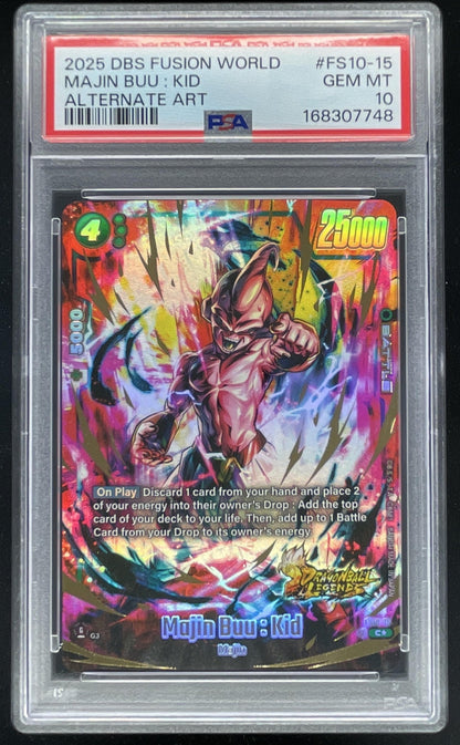 2025 Dragon Ball Super Fusion World #FS1015 Majin Buu : Kid Alternate Art PSA 10