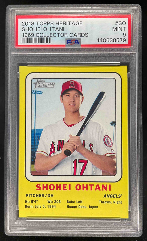 2018 Topps Heritage 1969 Collector Cards High Number Shohei Ohtani RC PSA 9