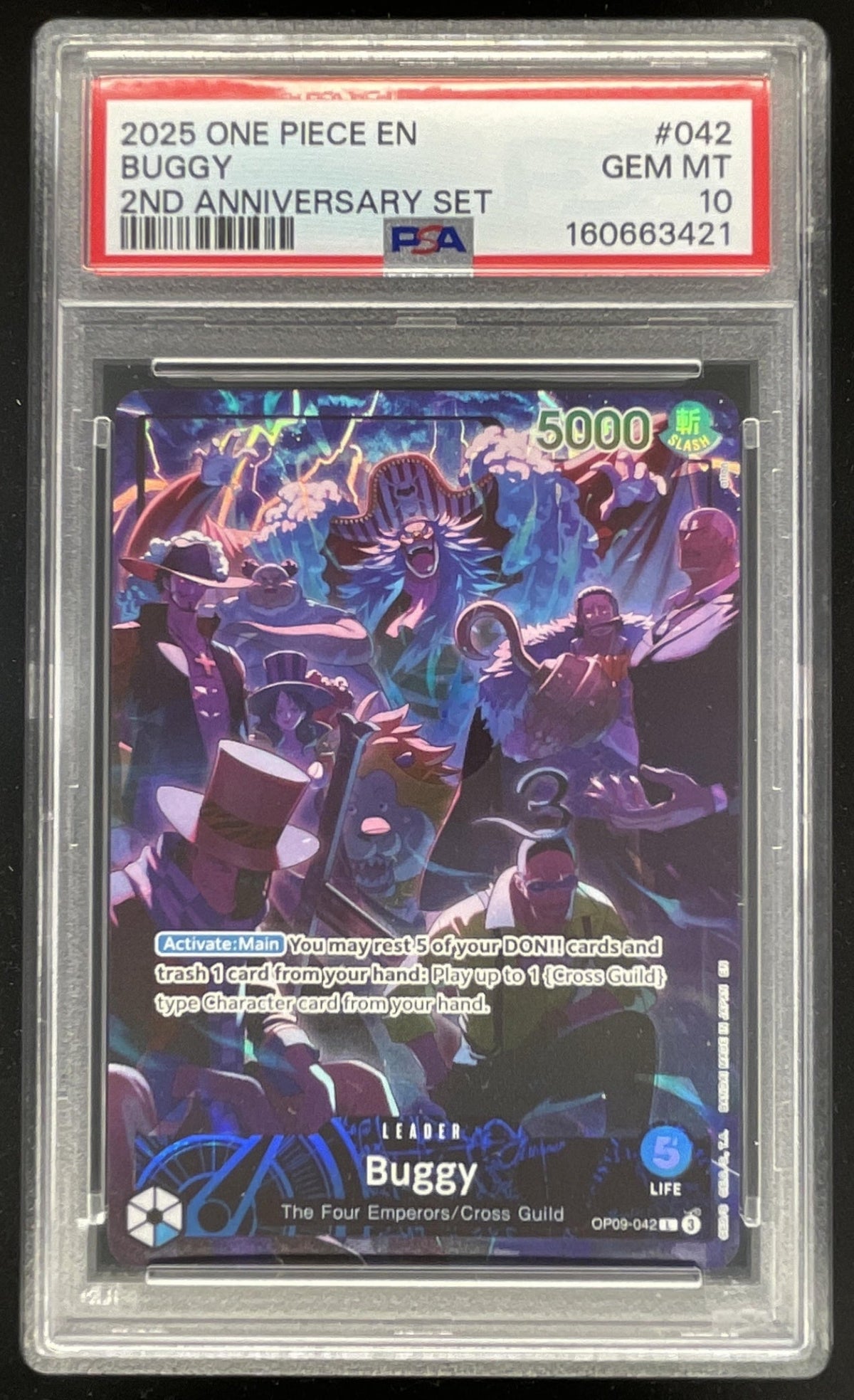 2025 One Piece 2nd Anniversary #042 Buggy PSA 10