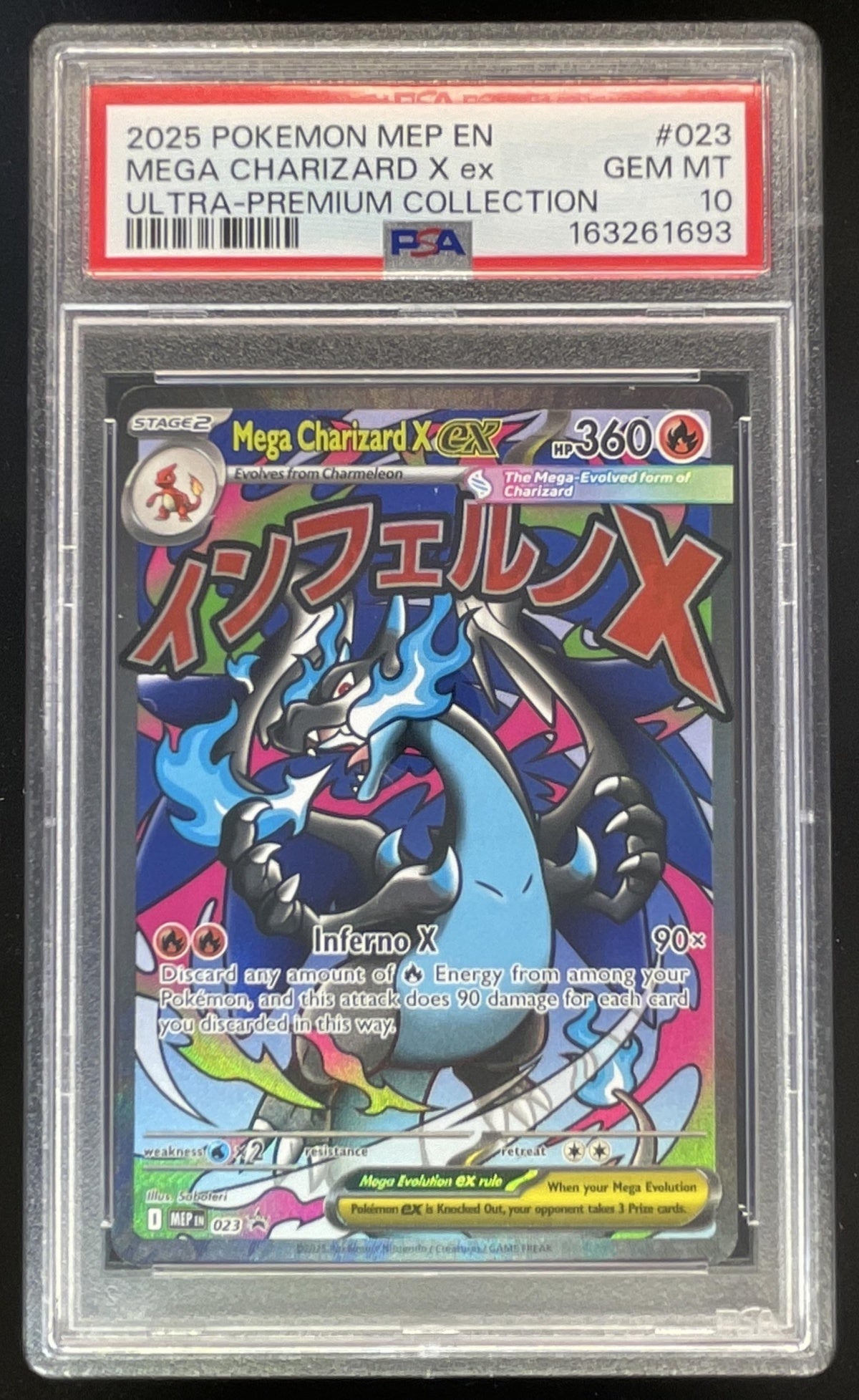 2025 Pokemon MEP Black Star Promos #023 Mega Charizard X ex PSA 10