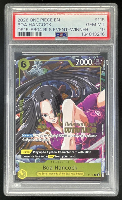 2026 One Piece OP15-EB04 Release Event Winner #P-115 Boa Hancock PSA 10