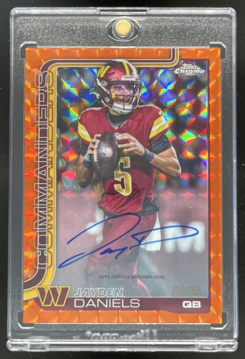 2025 Topps Chrome Orange Geometric #BA-JD Jayden Daniels Auto /25
