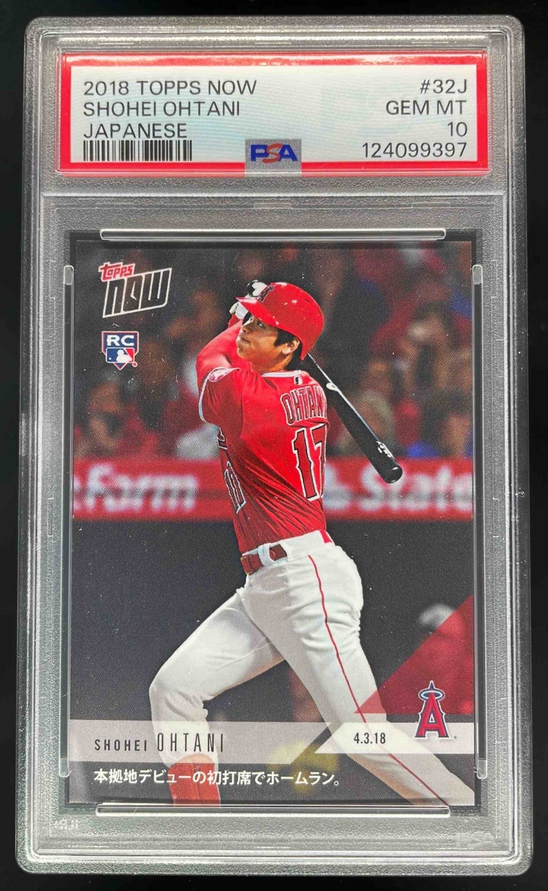 2018 Topps Now #32J Shohei Ohtani RC PSA 10