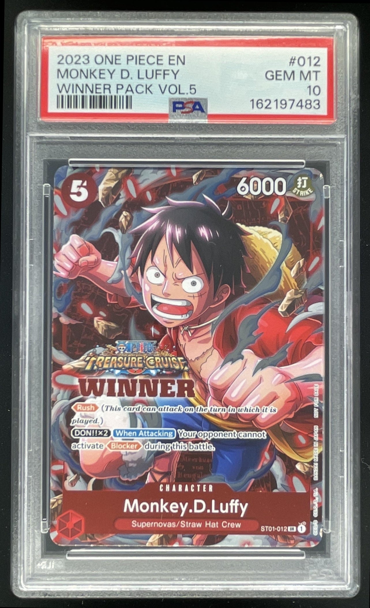 2023 One Piece Winner Pack Vol. 5 #ST01-012 Monkey D. Luffy PSA 10
