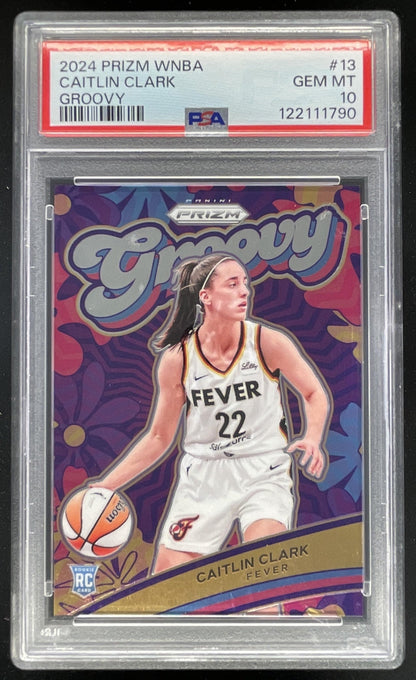 2024 Panini WNBA Prizm Groovy #13 Caitlin Clark RC PSA 10