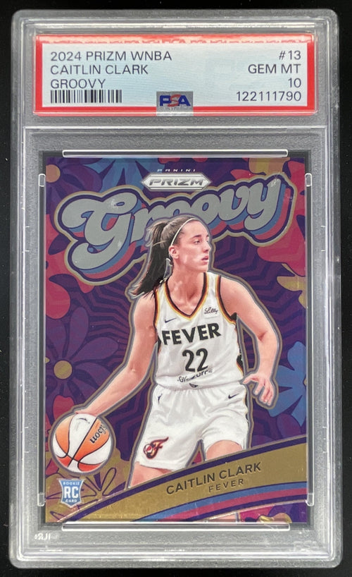 2024 Panini WNBA Prizm Groovy #13 Caitlin Clark RC PSA 10