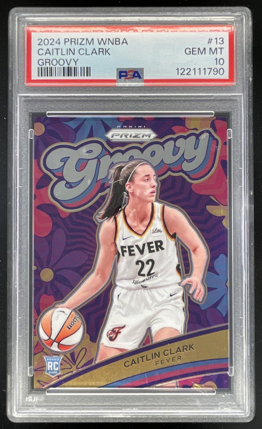2024 Panini WNBA Prizm Groovy #13 Caitlin Clark RC PSA 10