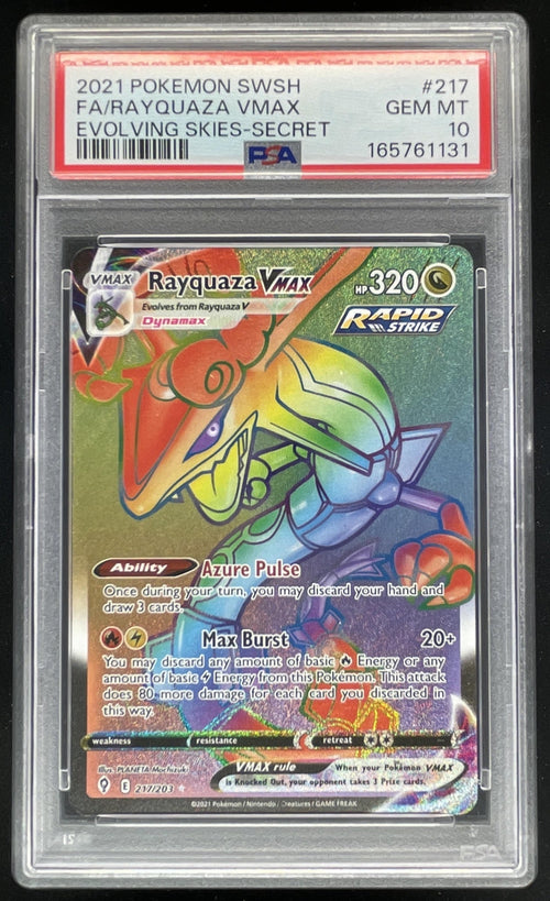 2021 Pokemon Sword & Shield Evolving Skies #217/203 Rayquaza VMAX PSA 10