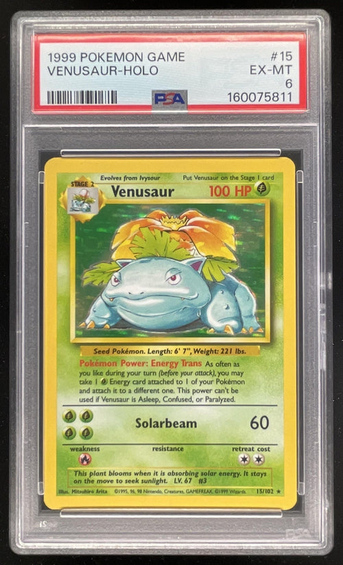 1999 Pokemon 1st Edition Set #15/102 Venusaur Holo PSA 6