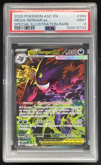 2026 Pokemon Ascended Heroes #284/217 Mega Gengar ex Special Illustration PSA 9