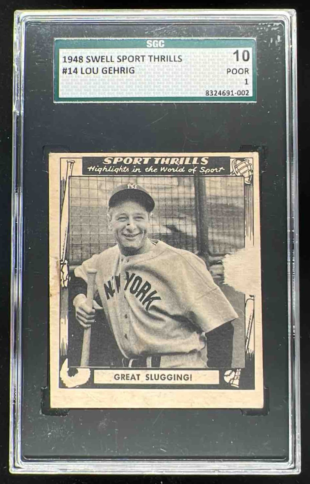 1948 Swell Sport Thrills #14 Great Slugging!: Lou Gehrig s Four Homers SGC 1