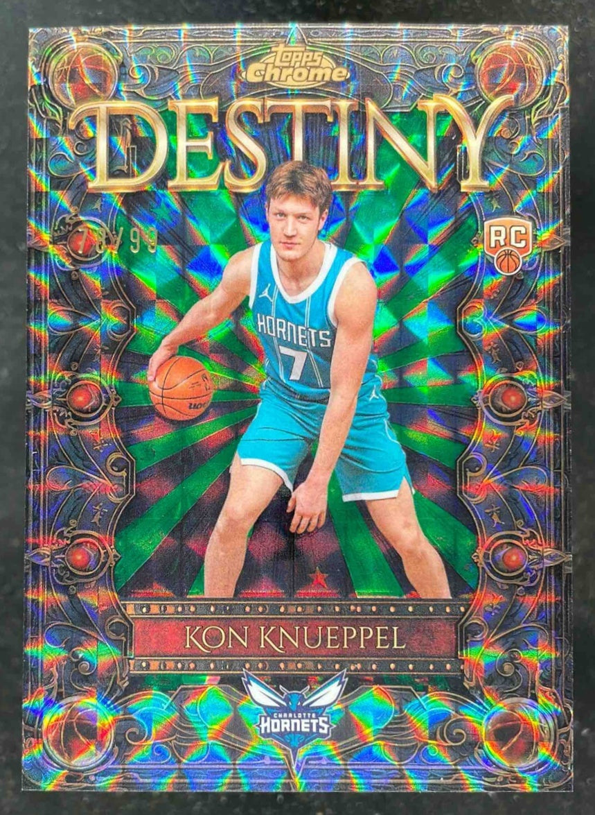 2025-26 Topps Chrome Destiny Geometric Green Refractor #D-4 Kon Knueppel RC /99
