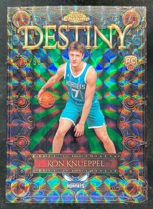 2025-26 Topps Chrome Destiny Geometric Green Refractor #D-4 Kon Knueppel RC /99