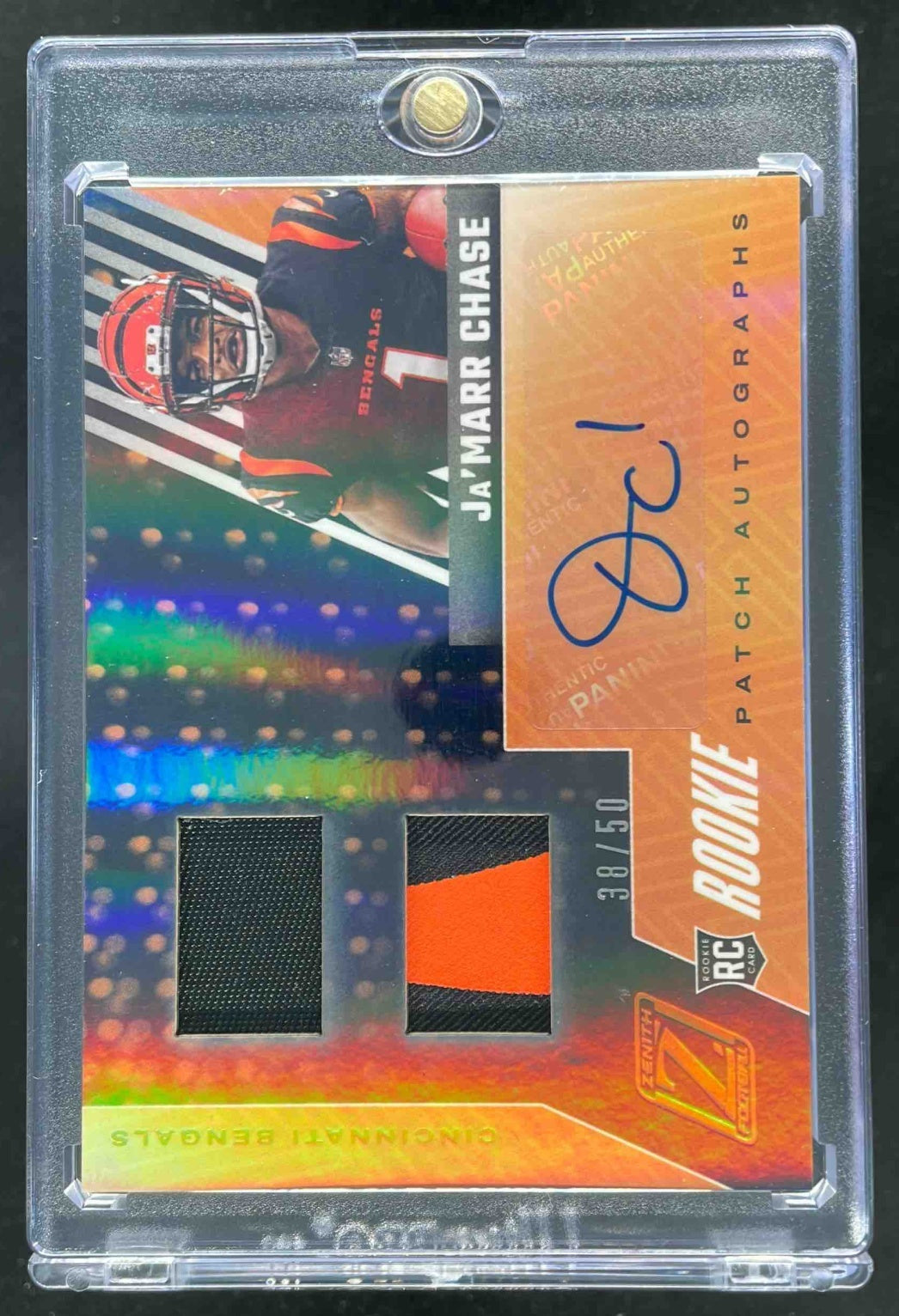 2021 Panini Zenith Rookie Patch Copper #92 Ja'Marr Chase Autograph RC Auto /50