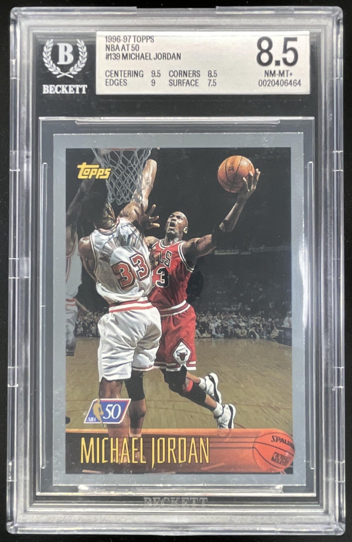 1996-97 Topps NBA at 50 #139 Michael Jordan BGS 8.5
