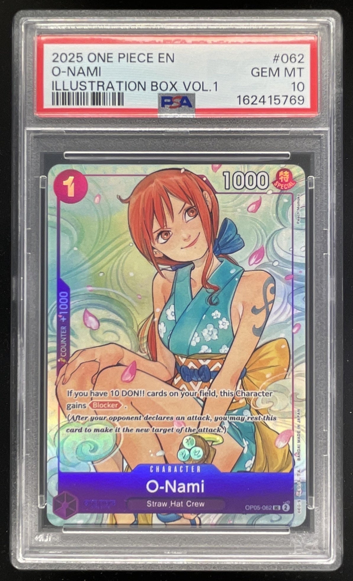 2023 One Piece Awakening of the New Era Uncommon #OP05-062 O-Nami PSA 10