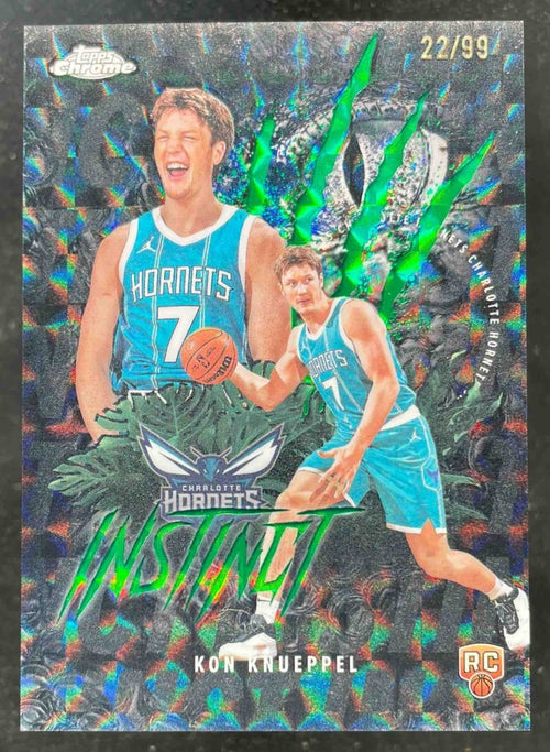 2025 Topps Chrome Instinct Green Geometric Refractor #INS-14 Kon Knueppel RC /99