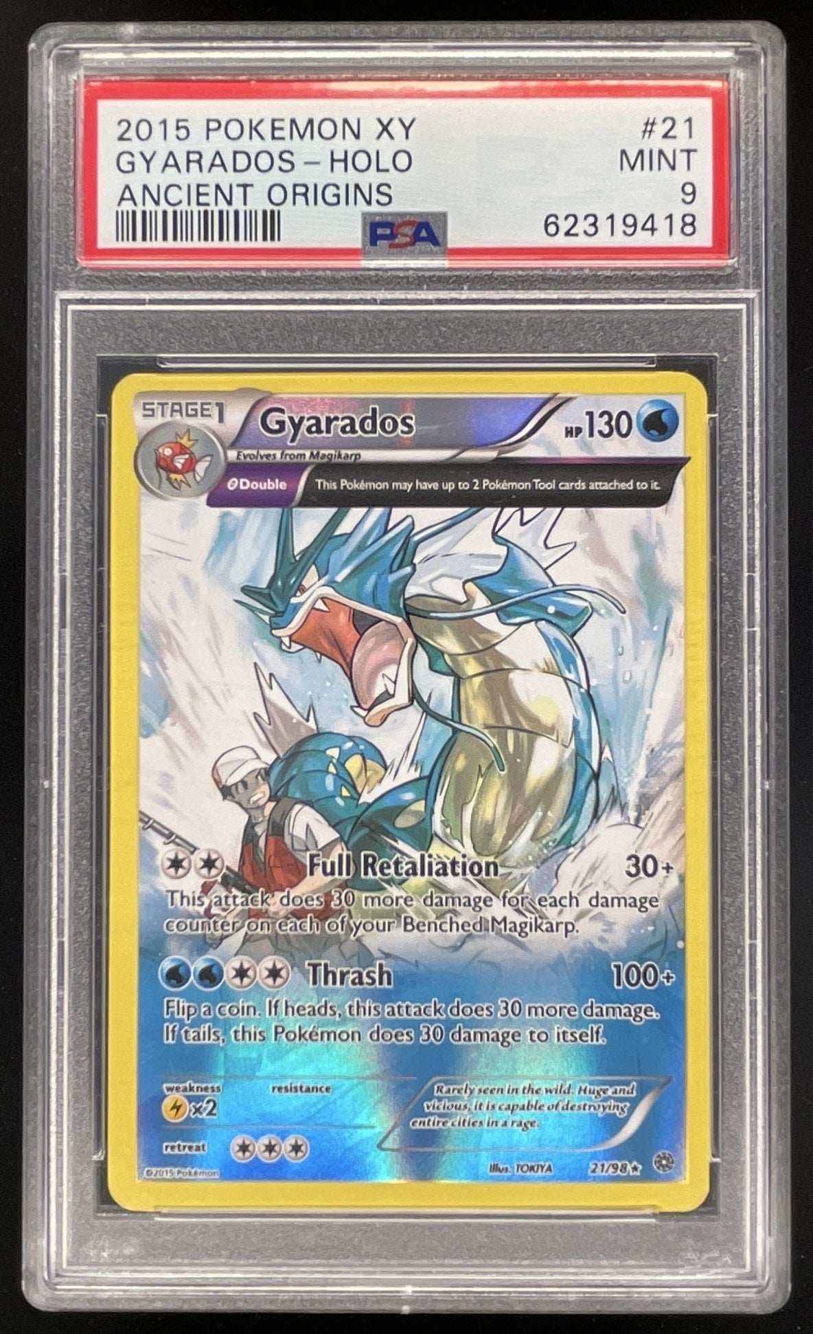 2015 Pokemon XY Ancient Origins Promos #21/98 Gyarados Holo PSA 9