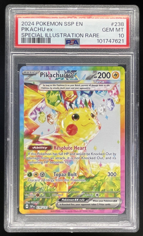 2024 Pokemon Surging Sparks #238/191 Pikachu Ex PSA 10