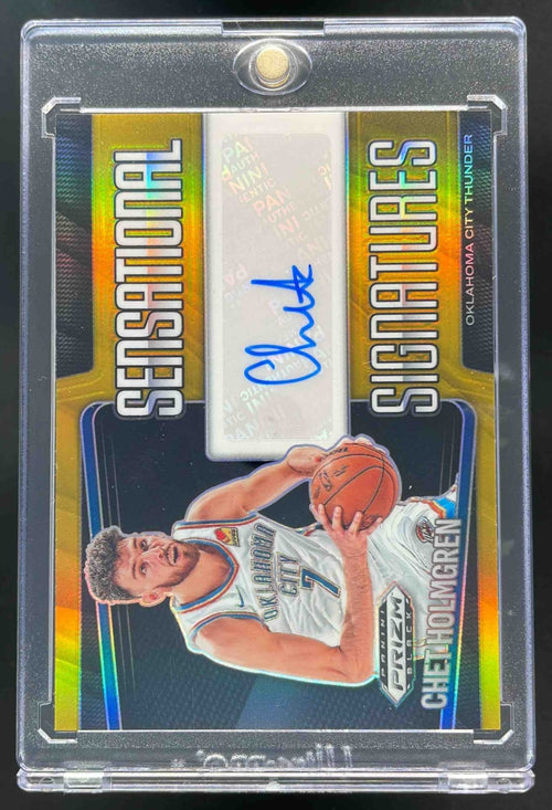2024-25 Panini Prizm Black Sensational Gold Prizms #HOL Chet Holmgren Auto /10