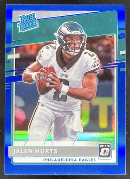 2020 Panini Donruss Optic Blue Prizm #164 Jalen Hurts RC /179