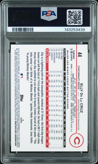 2024 Topps Chrome Elly de La Cruz #44 Red Wave PSA 9