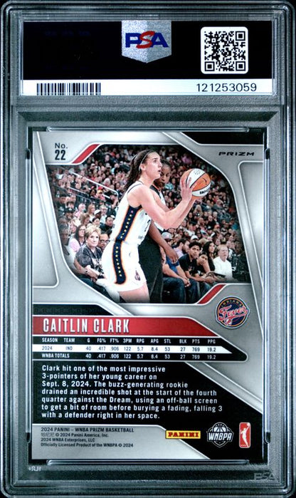 2024 Panini Prizm WNBA Caitlin Clark #22 Green Prizm PSA 10