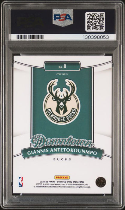 2024 Panini Donruss Optic Downtown Giannis Antetokounmpo #8 PSA 10