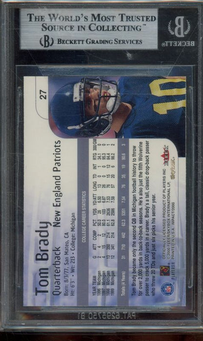 2000 Impact Tom Brady RC #27 BGS 8.5